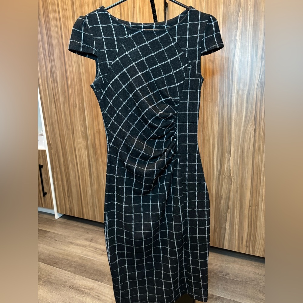 Elegant Black and White Checkered Dress